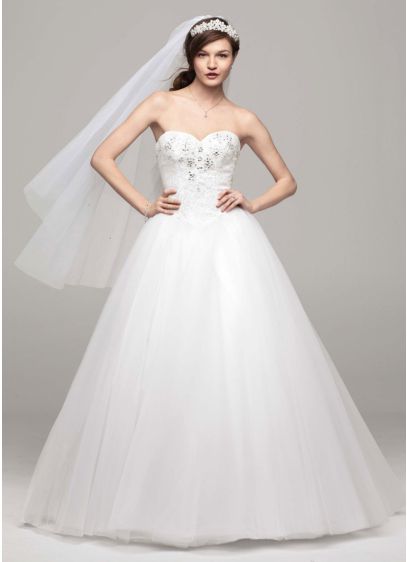 As-Is Beaded Bodice Tulle Wedding Dress - Create enchanting moments on your special day in